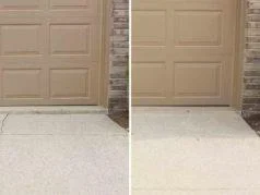 Leveled garage and driveway cement